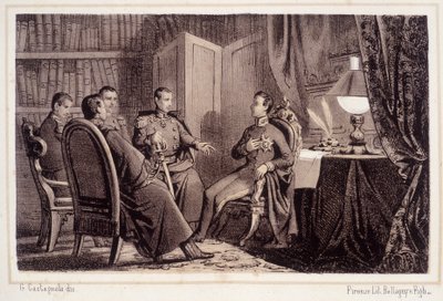 Charles Albert (1798 - 1849) obiecuje pomóc rewolucji piemonckiej w 1821 r. - w „”Storia d