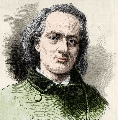Charles Baudelaire (1821-1867), francuski pisarz według zdjęcia Carjata. autorstwa Unknown artist