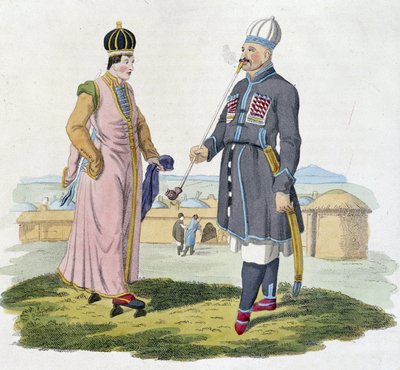 Cherkess mężczyzna i kobieta (Kaukaz) autorstwa Unknown artist