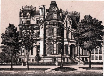 Chicago, Stany Zjednoczone: widok z rogu Prairie Avenue i 22nd Street. w „” Świat ilustruje 168 odsłon”” Niedatowany (koniec XIX wieku) autorstwa Unknown artist