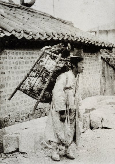 Sprzedawca kurczaków, Korea, koniec XIX wieku autorstwa Unknown artist
