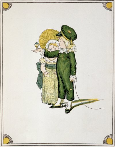 Dzieci bawiące się w górę - rysunek autorstwa Unknown artist