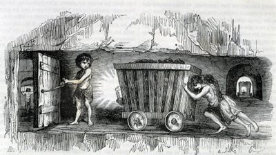 Dzieci pracujące w kopalniach węgla w Anglii autorstwa Unknown artist