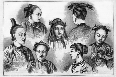 Chińska moda i fryzury w XIX wieku. autorstwa Unknown artist