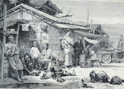 Chińska wioska rybacka w Kalifornii autorstwa Unknown artist