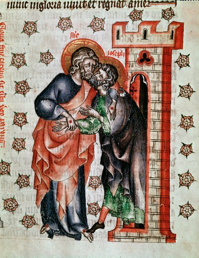 Pożegnanie Chrystusa (Pożegnanie Jezusa Chrystusa i Józefa) Miniatura namalowana w „Pasji opatki Kunegundy” autorstwa Unknown artist