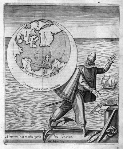 Christopher Columbus (Cristoforo Colombo) – w „Nowym Tipusie po podróży do nowego świata” Philoponusa Honoriusa autorstwa Unknown artist