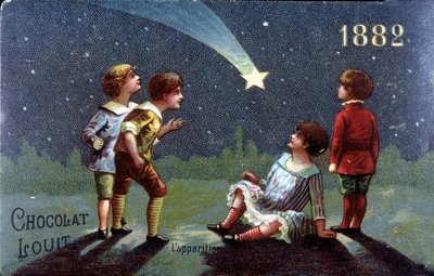 Chromolitografia Chocolat Louit z 1882 roku. Dzieci życzą sobie pojawienia się gwiazdy. autorstwa Unknown artist