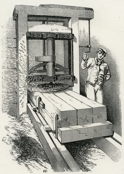 Strugarka tarczowa używana podczas budowy Pałacu Kryształowego w Londynie autorstwa Unknown artist