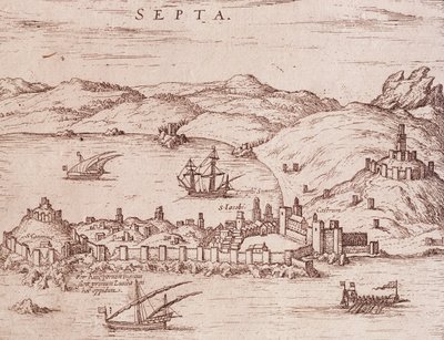Miasto Septa (Ceuta) na początku XVII wieku, grawerowanie, Maroko autorstwa Unknown artist