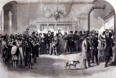 Wojna secesyjna (1861 - 1865), Wojna secesyjna. Żebra antypoborowe przed urzędami zwolnień. Nowy Jork. autorstwa Unknown artist