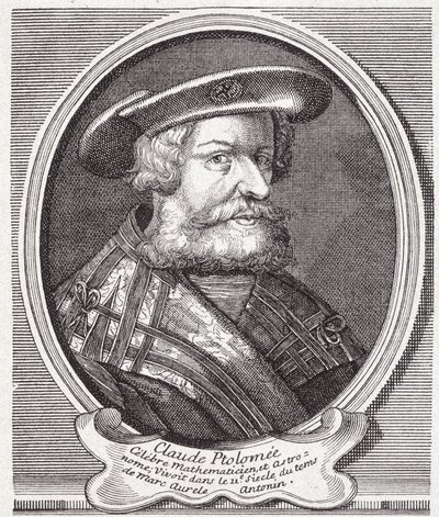 Claude Ptolemeusz (w. 90 - w. 168), grecki astronom, matematyk i geograf. Rycina XIX wieku. autorstwa Unknown artist