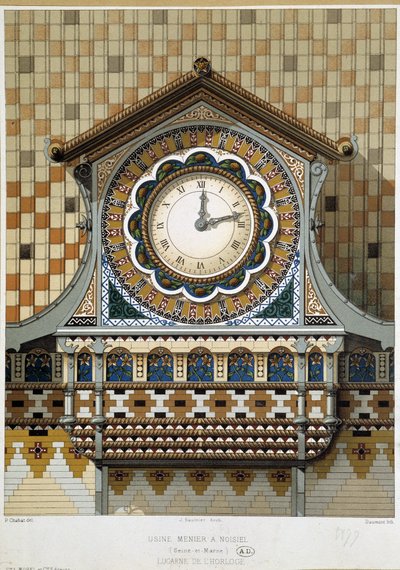 Okno zegarowe fabryki Meniera w Noisiel (Seine-et-Marne). autorstwa Unknown artist