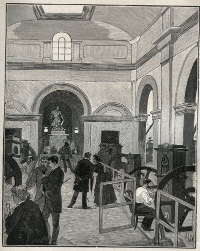 Warsztaty monet w Monnaie de Paris. Grawer z 1885 roku w „Les arts et professions illustrés” Adolphe BITARD. autorstwa Unknown artist
