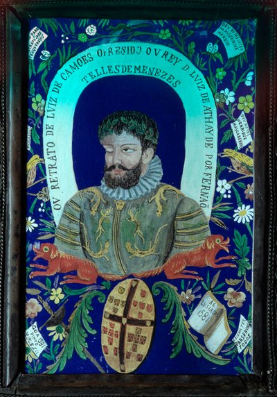 Zbiór wierszy portugalskiego poety Luisa Vaza de Camoes (1525-1580) zdobi portret. 16 wiek. Lizbona, Narodowe Muzeum Sztuki Starożytnej autorstwa Unknown artist