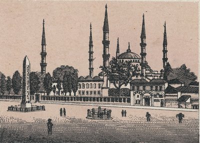 Konstantynopol, Turcja: widok na meczet Sułtana Achmeda (Meczet Sułtana Achmeda). w „” Świat ilustruje 168 odsłon”” Niedatowany (koniec XIX wieku) autorstwa Unknown artist