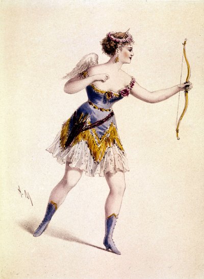 Cora Pearl (1842-1886), angielska kurtyzana, w roli Kupidyna w operze „Orfeusz do piekła” autorstwa Unknown artist
