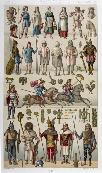 Kostiumy, zbroje i broń Galijczyków i ich wojowników autorstwa Unknown artist