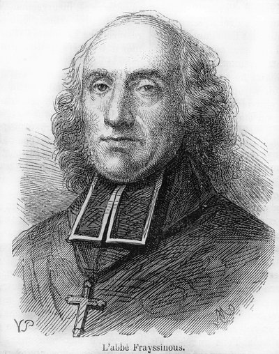 Hrabia Denis de Frayssinous (1765-1841), prałat francuski, biskup Hermopolis, minister spraw kościelnych i oświaty publicznej. Grawerunek z 1844 roku. autorstwa Unknown artist