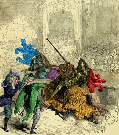 Hrabia Gabriel de Montgomery śmiertelnie rani króla Henryka II podczas turnieju 30 czerwca autorstwa Unknown artist