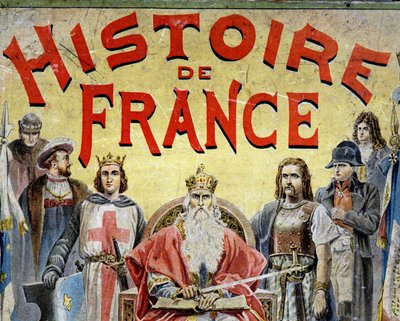 Okładka książki „Histoire de France”” z postaciami historycznymi. autorstwa Unknown artist