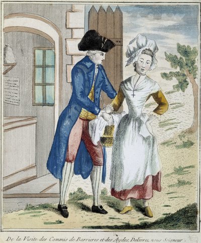 Cło: podatek barierowy - karykatura ok. 1800 autorstwa Unknown artist