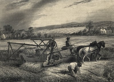 Maszyna żniwiarska Cyrusa McCormicka z 1831 r., wystawiona na wystawie w Crystal Palace w 1851 r. autorstwa Unknown artist