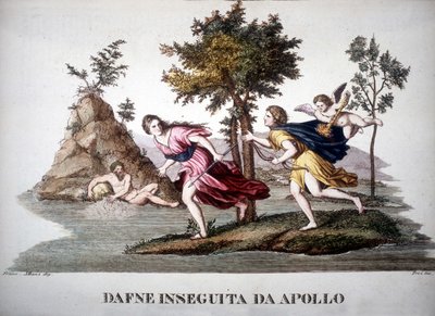 Daphne ścigana przez Apollona - w słowniku mitologicznym autorstwa Unknown artist
