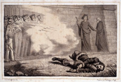 Śmierć Murata (1767 - 1815) - w „Historii Włoch” autorstwa Unknown artist