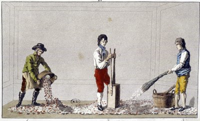 Dekoracja: jeden z etapów układania podłogi autorstwa Unknown artist