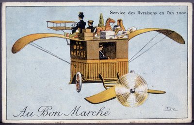 Usługa dostawy w 2000 roku - etykieta Bon Marché, koniec XIX wieku autorstwa Unknown artist