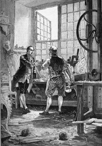 Denis Diderot (1713-1784), twórca Encyklopedii. Rycina XIX wieku. W „Histoire de France” Julesa Micheleta autorstwa Unknown artist