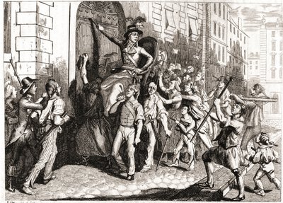 Zniszczenie budynków Lyonu podczas Rewolucji Francuskiej. autorstwa Unknown artist