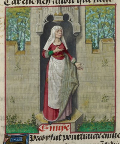 Fragment miniatury alegorycznej postaci Chciwości z „Le Roman de la Rose” autorstwa Unknown artist