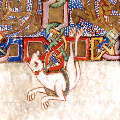 Szczegół podświetlanego krzyża: f.108v Brewiarza-Mszału autorstwa Unknown