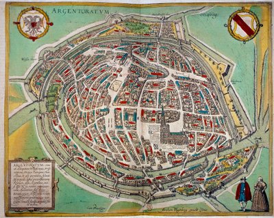 Szczegółowa mapa miasta Strasburga wykonana przez Abrahama Hogenberga (ok. 1608-1653). Rycina XVII-wiecznego Paryża B.N. autorstwa Unknown artist