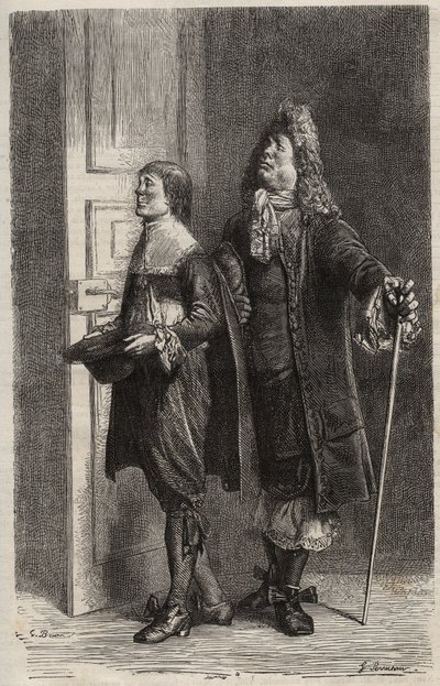 Diafoirus pere et fils - grawerunek do „”The Imaginary Malad”” Jeana Baptiste Poquelin dit Moliere (1622-1673) (The Imaginary Invalid) autorstwa Unknown artist