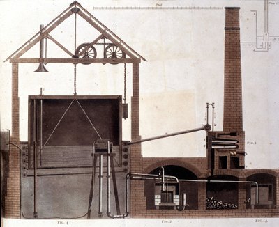 Schemat wyjaśniający produkcję gazu węglowego, Londyn 1815. autorstwa Unknown artist
