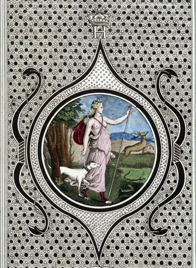 Łowczyni Diany (Artemidy). Grawerowanie z XIX wieku autorstwa Unknown artist