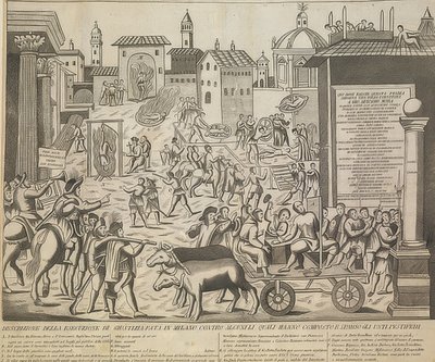Wielka plaga w Mediolanie w 1630 r. ok. 1835 r. autorstwa Unknown