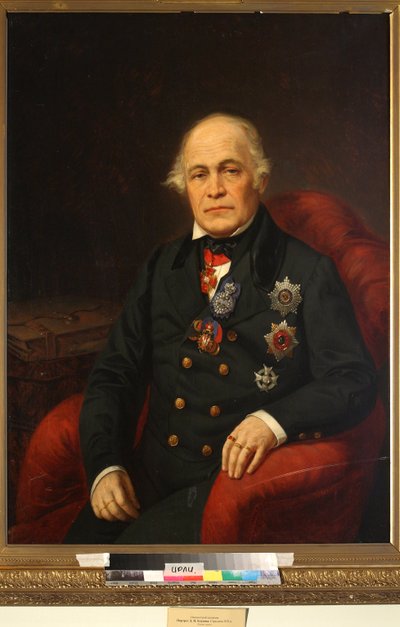 Dimitri Nikołajewicz Bloudov (Bludow ou Bloudoff) - Portret hrabiego Dmitrija Nikołajewicza Bludowa (1785-1864) - Anonimowy - Poł. - Olej na płótnie - Instytut Literatury Rosyjskiej IRLI (Dom Puszkina), Petersburg autorstwa Unknown artist