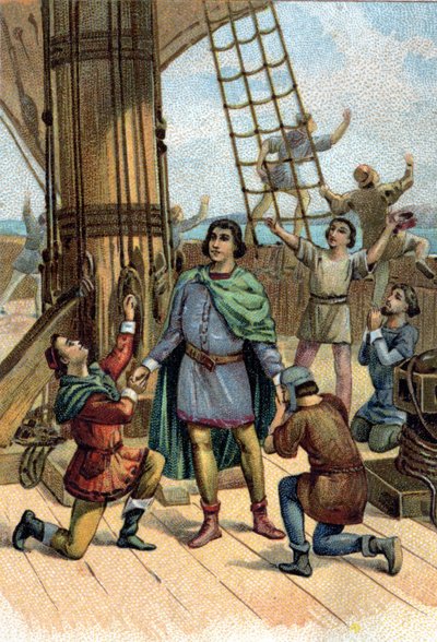 Odkrycie Ameryki przez Krzysztofa Kolumba (Cristoforo Colombo) w 1492 roku. autorstwa Unknown artist
