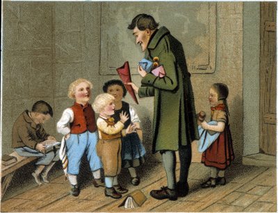 Rozdanie nagród w szkole - chromolitografia, koniec XIX w. autorstwa Unknown artist