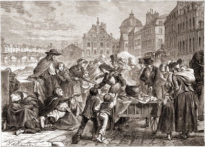 Dystrybucja żywności głodnym chłopom około 1820 r. - w „L