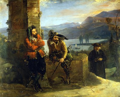 Don Abbondio w „Oblubienicy” Alessandro Manzoniego. Dom Manzoniego. Mediolan autorstwa Unknown artist