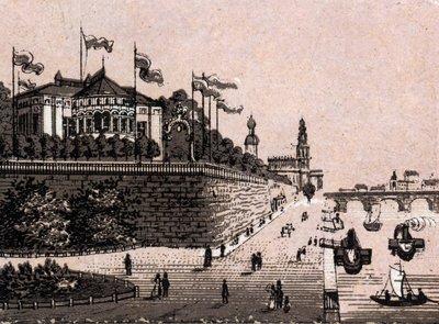 Drezno (Drezno), Niemcy: widok na Belweder. w „” Świat ilustruje 168 odsłon”” Niedatowany (koniec XIX wieku) autorstwa Unknown artist
