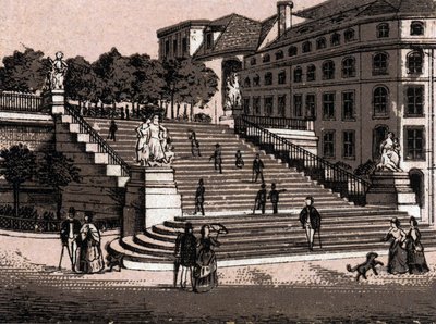 Drezno, Niemcy: widok na Tarasy Bruhlschego (Tarasy Bruhlschego w Dreźnie). w „” Świat ilustruje 168 odsłon”” Niedatowany (koniec XIX wieku) autorstwa Unknown artist