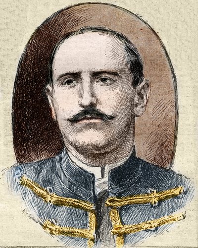 Sprawa Dreyfusa: portret Alfreda Dreyfusa (1859-1935) po jego degradacji podczas procesu Rennes w 1899 roku. autorstwa Unknown artist