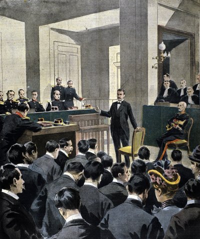 Sprawa Dreyfusa: zeznanie podpułkownika Georgesa Picquarta (1854-1914) na procesie pisarza Emile Zoli (w ślad za listem J