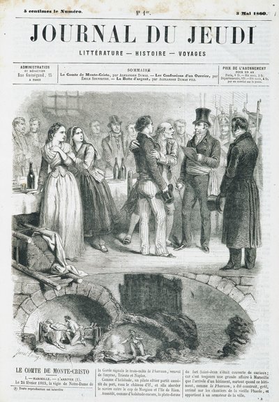 Edmond Dantes, hrabia Monte Cristo (Monte Cristo) ma przyjęcie - w „”Le Journal du Thursday”” od 03.05.1860 autorstwa Unknown artist